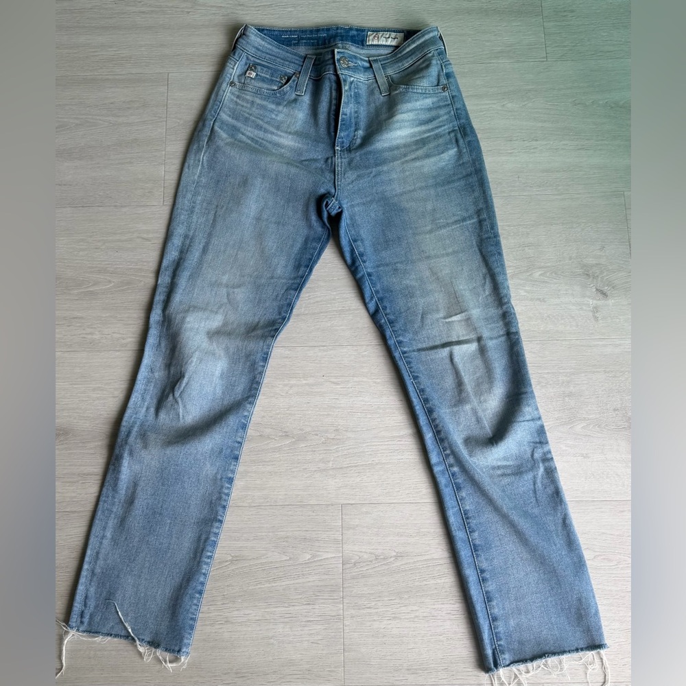 Ag Mari crop Light Blue high rise slim straight size 25